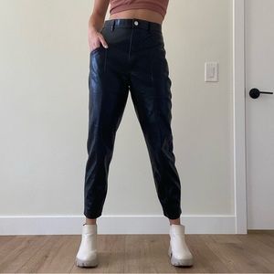 Zara straight leg leather pants